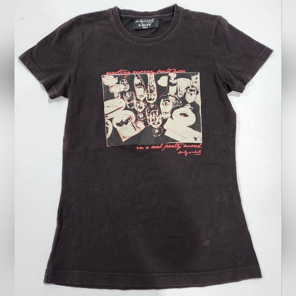 Andy Warhol Levi's T-Shirt Wasting Money Puts You In A Party Mood - Picture 1 of 5